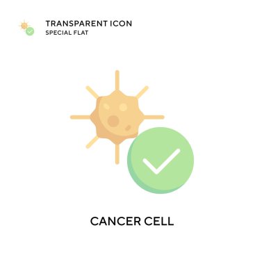 Kanser hücre vektör simgesi. Düz çizim. EPS 10 vektörü.