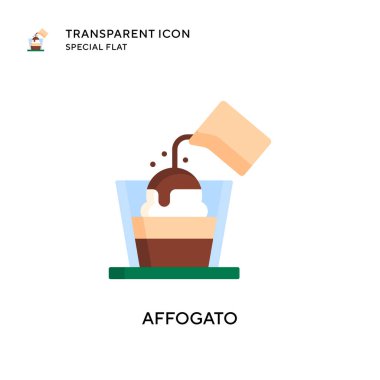 Affogato vektör simgesi. Düz çizim. EPS 10 vektörü.