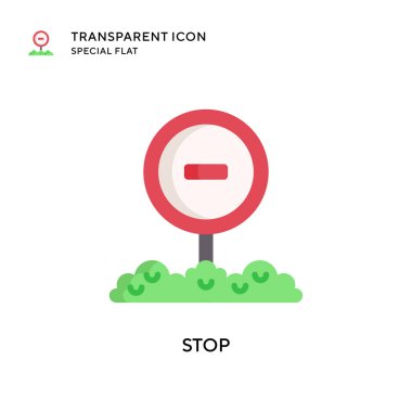 Vektör simgesini durdur. Düz çizim. EPS 10 vektörü.