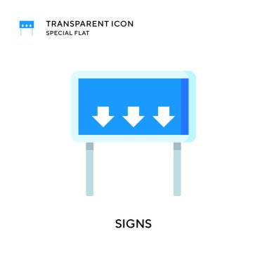 İşaretler vektör simgesi. Düz çizim. EPS 10 vektörü.