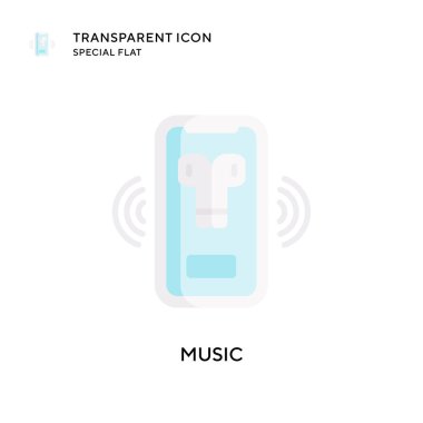 Müzik vektörü simgesi. Düz çizim. EPS 10 vektörü.