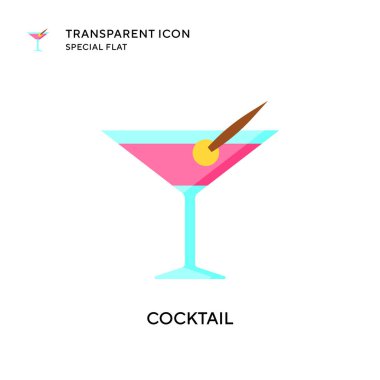 Kokteyl vektör simgesi. Düz çizim. EPS 10 vektörü.