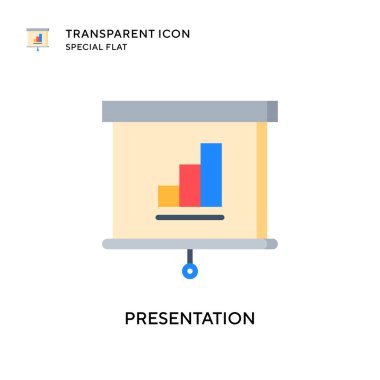 Sunum vektör simgesi. Düz çizim. EPS 10 vektörü.