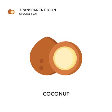 Hindistan cevizi vektör simgesi. Düz çizim. EPS 10 vektörü.