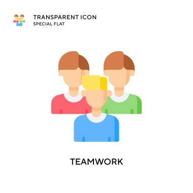 Takım çalışması vektör simgesi. Düz çizim. EPS 10 vektörü.