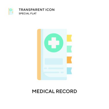 Tıbbi rekor vektör ikonu. Düz çizim. EPS 10 vektörü.