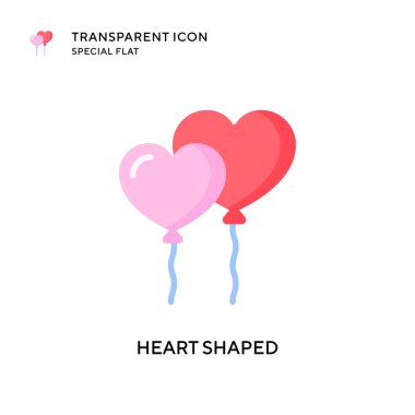 Kalp şeklindeki vektör simgesi. Düz çizim. EPS 10 vektörü.