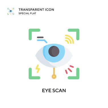 Göz tarama vektör simgesi. Düz çizim. EPS 10 vektörü.