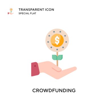 Crowdfunding vector icon. Flat style illustration. EPS 10 vector. clipart