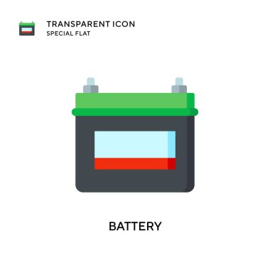 Batarya vektör simgesi. Düz çizim. EPS 10 vektörü.