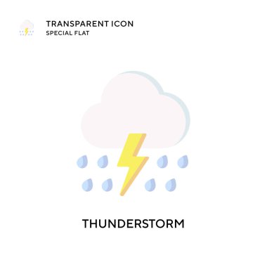 Fırtına vektör simgesi. Düz çizim. EPS 10 vektörü.