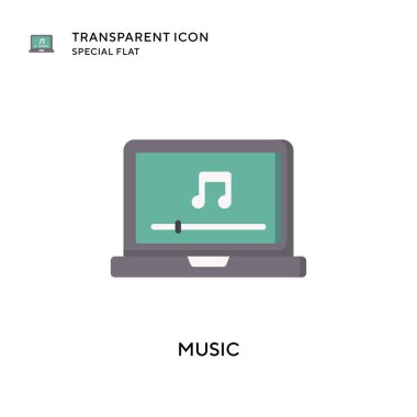 Müzik vektörü simgesi. Düz çizim. EPS 10 vektörü.