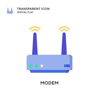 Modem vektör simgesi. Düz çizim. EPS 10 vektörü.