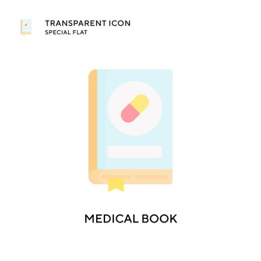 Tıbbi kitap vektör ikonu. Düz çizim. EPS 10 vektörü.