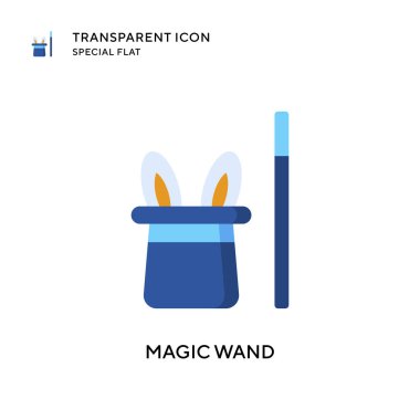 Sihirli değnek vektör simgesi. Düz çizim. EPS 10 vektörü.