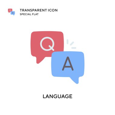 Dil vektör simgesi. Düz çizim. EPS 10 vektörü.