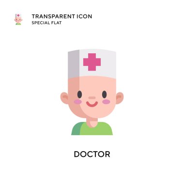 Doktor vektör simgesi. Düz çizim. EPS 10 vektörü.