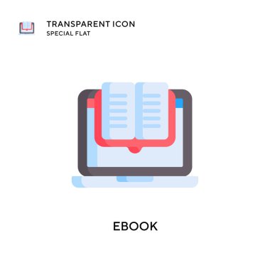 Ebook vektör simgesi. Düz çizim. EPS 10 vektörü.