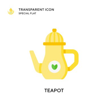 Çaydanlık vektör simgesi. Düz çizim. EPS 10 vektörü.