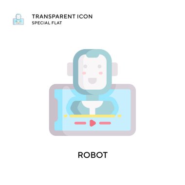 Robot vektör simgesi. Düz çizim. EPS 10 vektörü.