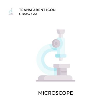 Mikroskop vektör simgesi. Düz çizim. EPS 10 vektörü.