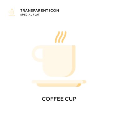 Kahve fincanı vektör ikonu. Düz çizim. EPS 10 vektörü.