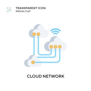 Bulut ağ vektör simgesi. Düz çizim. EPS 10 vektörü.