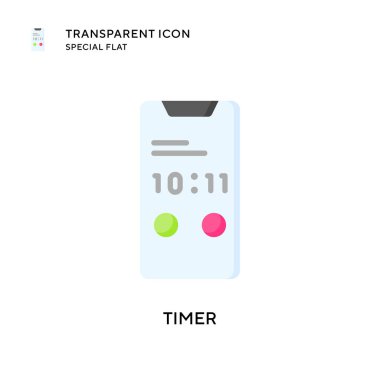 Zamanlayıcı vektör simgesi. Düz çizim. EPS 10 vektörü.