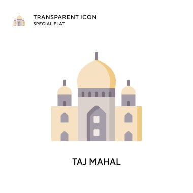 Taj mahal vektör simgesi. Düz çizim. EPS 10 vektörü.