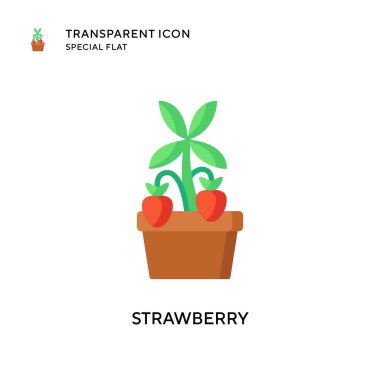 Çilek vektör simgesi. Düz çizim. EPS 10 vektörü.