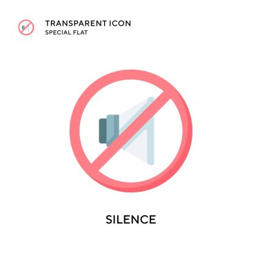 Sessizlik vektör simgesi. Düz çizim. EPS 10 vektörü.