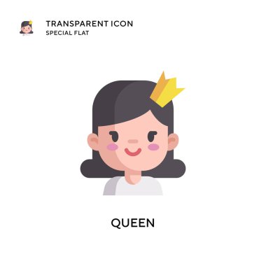 Kraliçe vektör simgesi. Düz çizim. EPS 10 vektörü.