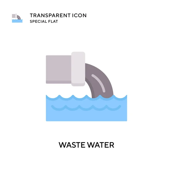 Waste Water Vector Icon Flat Style Illustration Eps Vector — Stock Vector