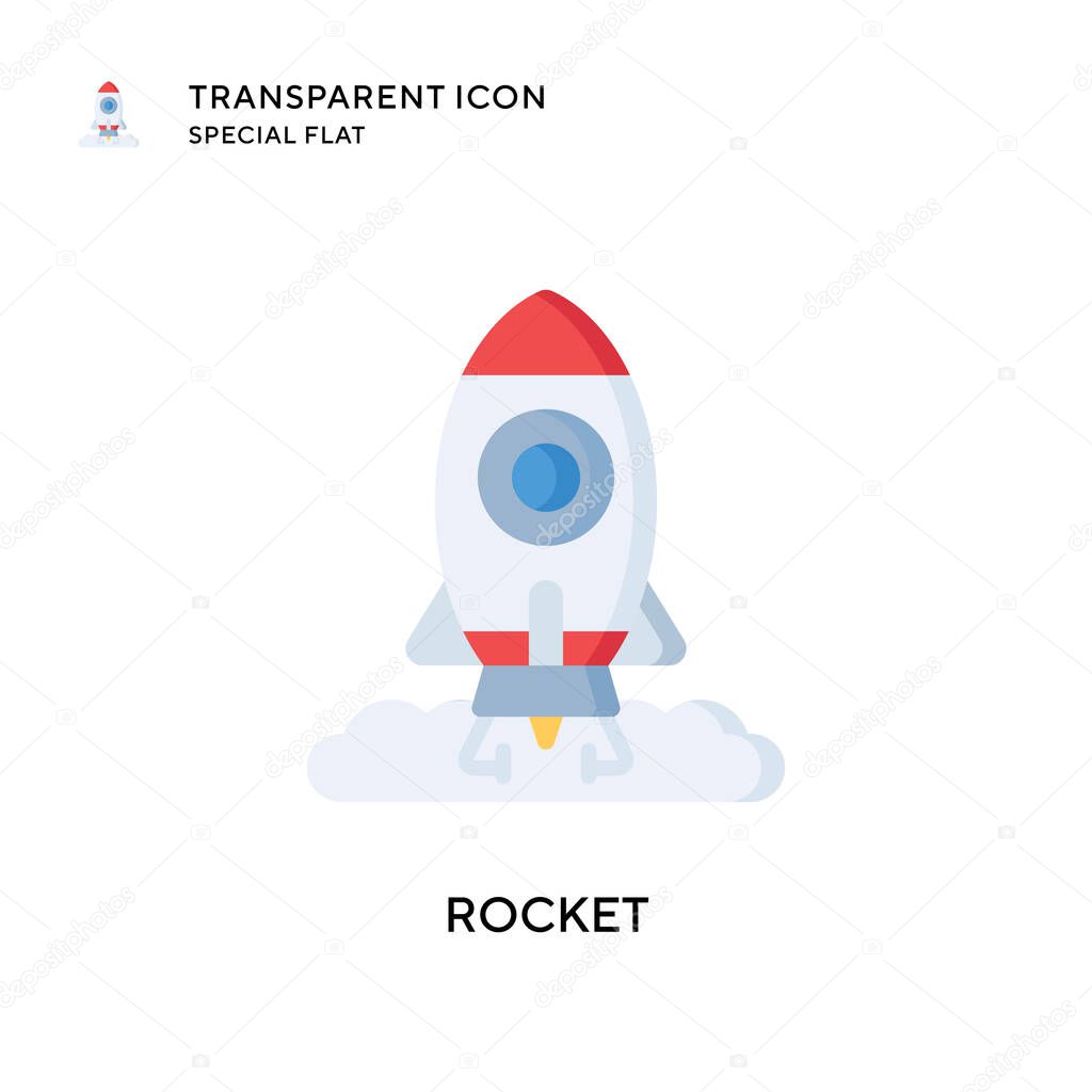 Rocket vector icon. Flat style illustration. EPS 10 vector.