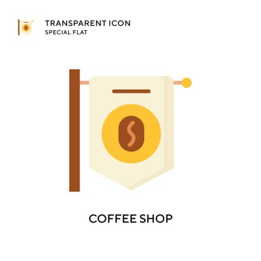 Kahve dükkanı vektör ikonu. Düz çizim. EPS 10 vektörü.