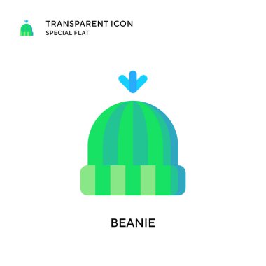 Beanie vektör simgesi. Düz çizim. EPS 10 vektörü.