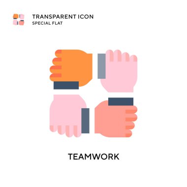 Takım çalışması vektör simgesi. Düz çizim. EPS 10 vektörü.