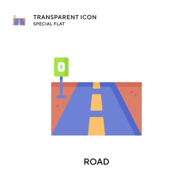 Yol vektör simgesi. Düz çizim. EPS 10 vektörü.