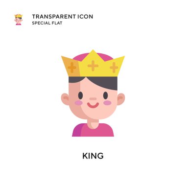 Kral vektör simgesi. Düz çizim. EPS 10 vektörü.