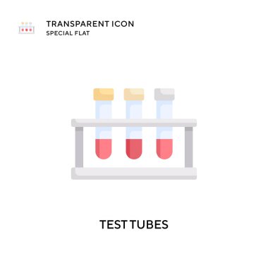 Test tüpleri vektör simgesi. Düz çizim. EPS 10 vektörü.