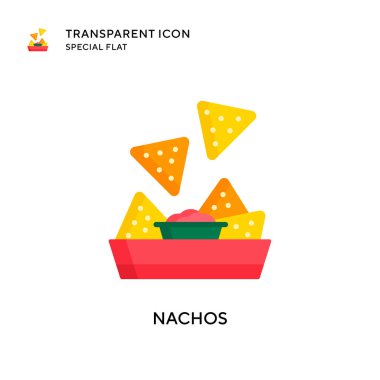 Nachos vektör simgesi. Düz çizim. EPS 10 vektörü.