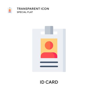 Kimlik kartı vektör simgesi. Düz çizim. EPS 10 vektörü.