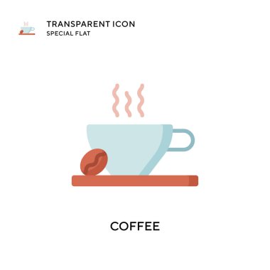 Kahve vektörü ikonu. Düz çizim. EPS 10 vektörü.