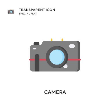 Kamera vektör simgesi. Düz çizim. EPS 10 vektörü.