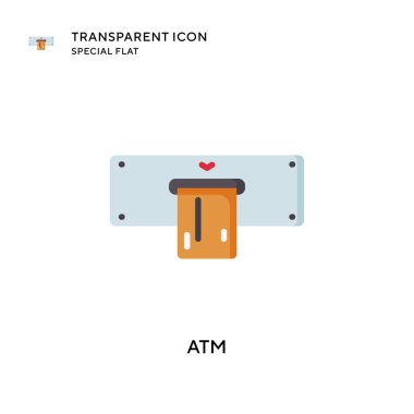 ATM vektör simgesi. Düz çizim. EPS 10 vektörü.