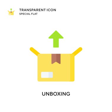 Kutu vektör simgesi açılıyor. Düz çizim. EPS 10 vektörü.