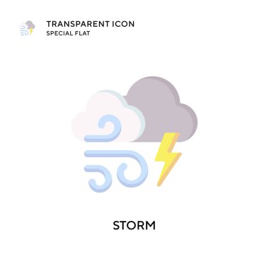 Fırtına vektör simgesi. Düz çizim. EPS 10 vektörü.