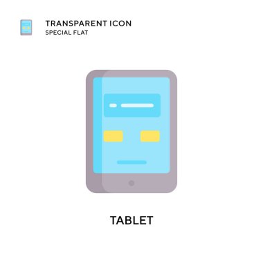 Tablet vektör simgesi. Düz çizim. EPS 10 vektörü.