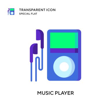 Müzik çalar vektör simgesi. Düz çizim. EPS 10 vektörü.