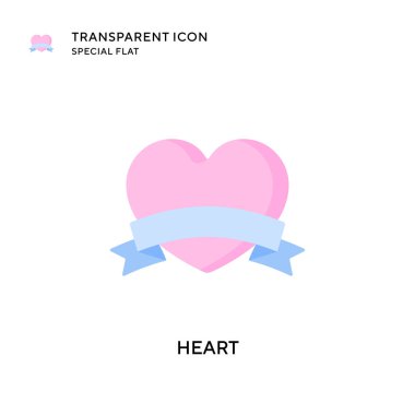 Kalp vektör simgesi. Düz çizim. EPS 10 vektörü.